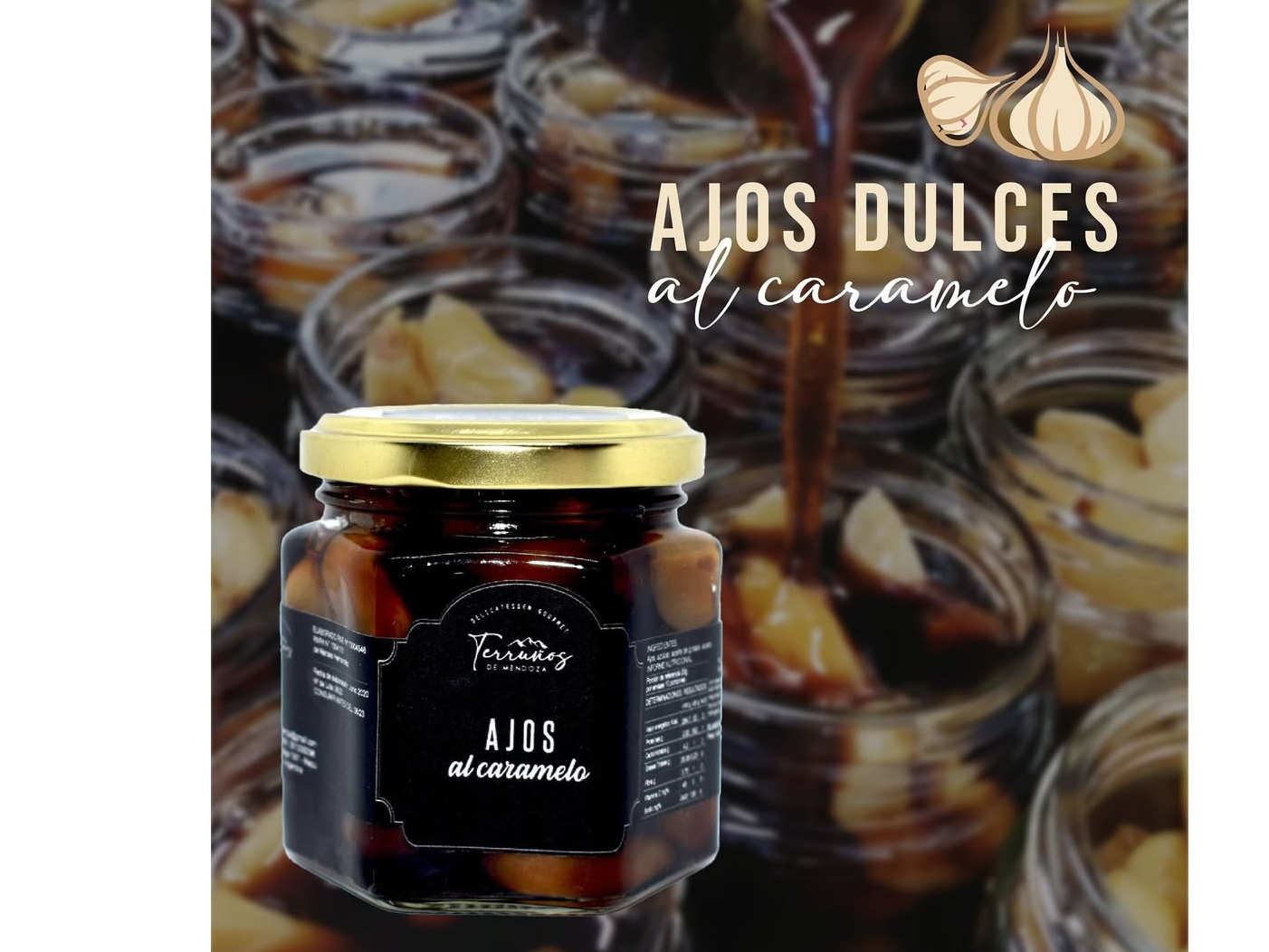 Ajos al caramelo x 190 grs TERRUÑOS DE MENDOZA