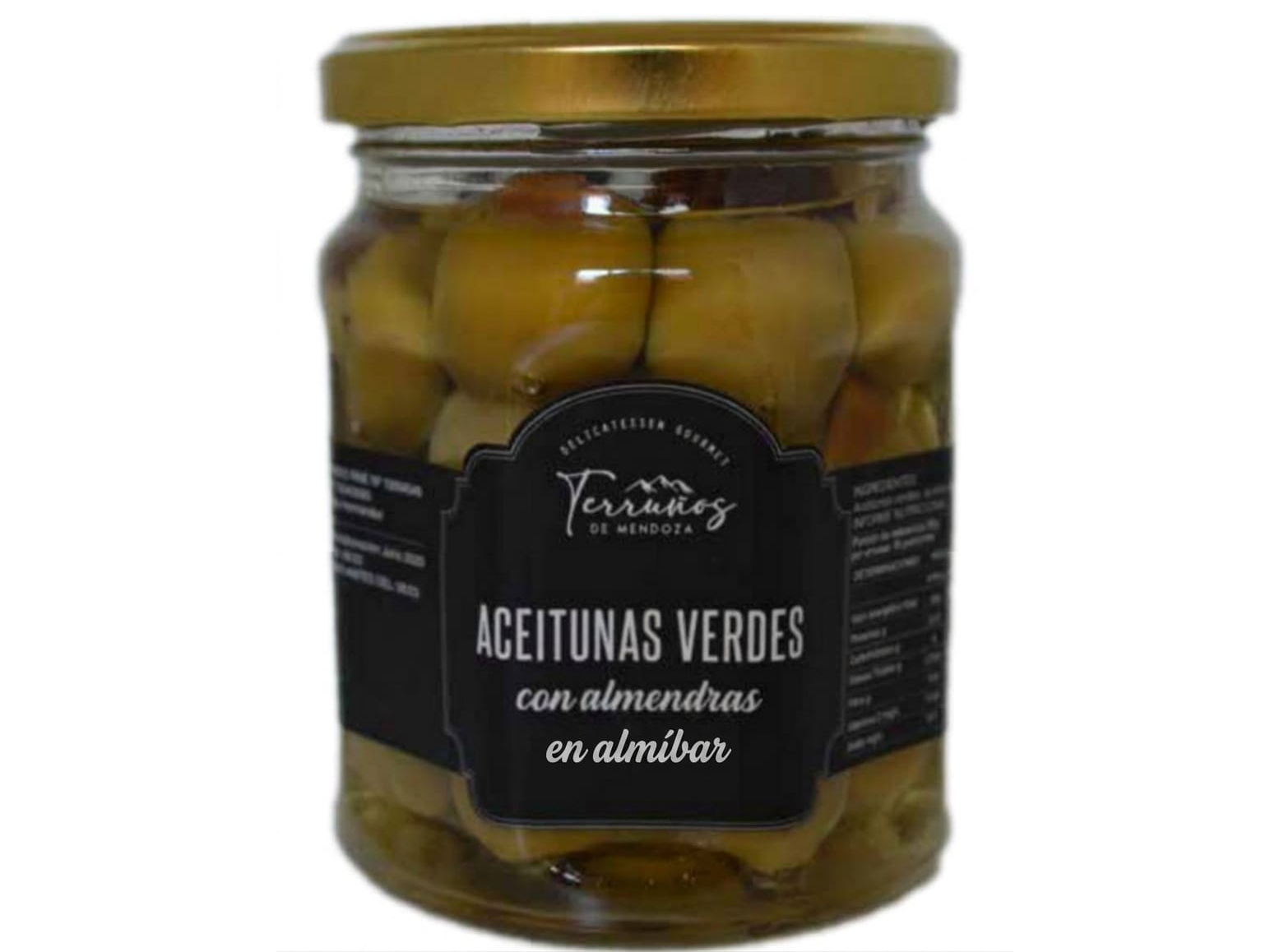 Aceitunas rellenas con almendras en almibar x 200 grs TERRUÑOS DE MENDOZA