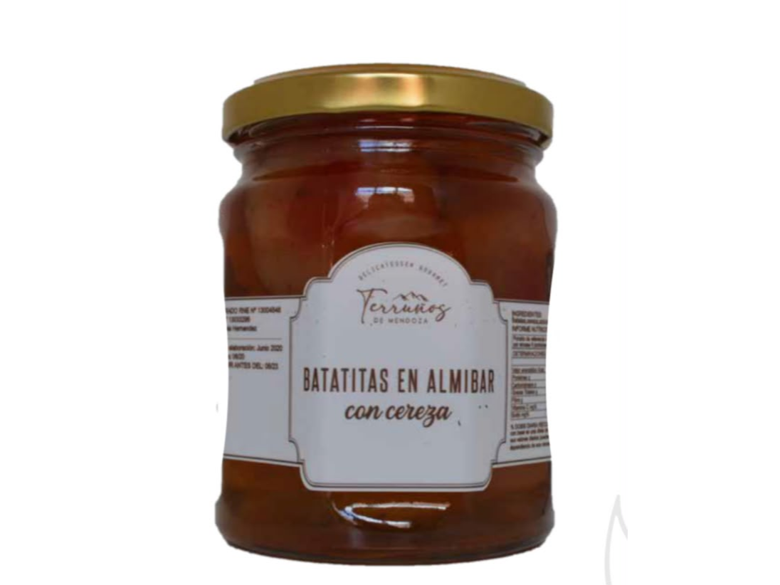 Batata con cereza en almíbar x 330 grs Terruños