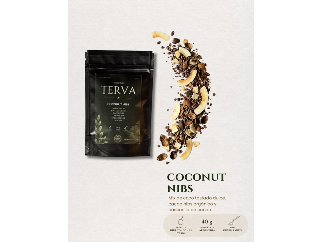 Topping para mate Coconuts Nibs x 40 grs Terva
