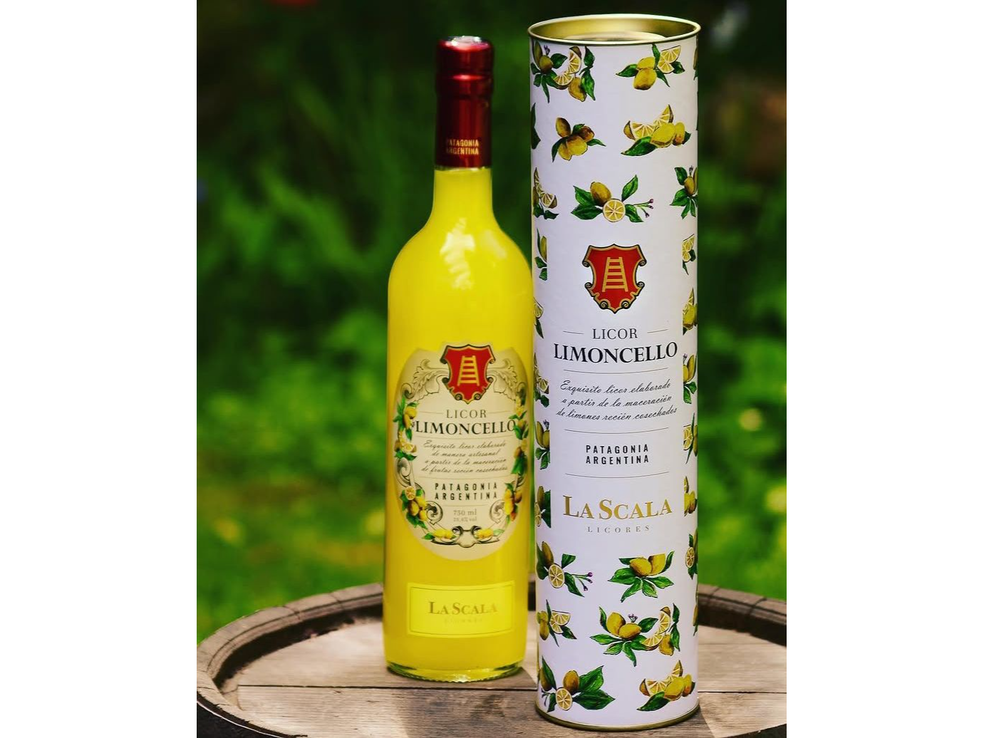Estuche tubo con 1 licor limoncello x 750 ml