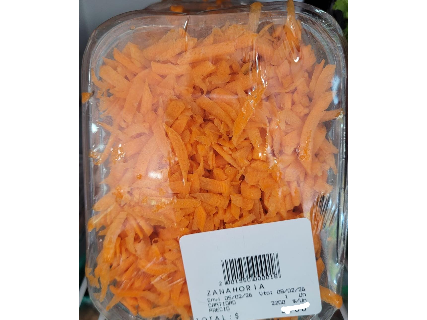 Bnadeja de Zanahoria Rallada