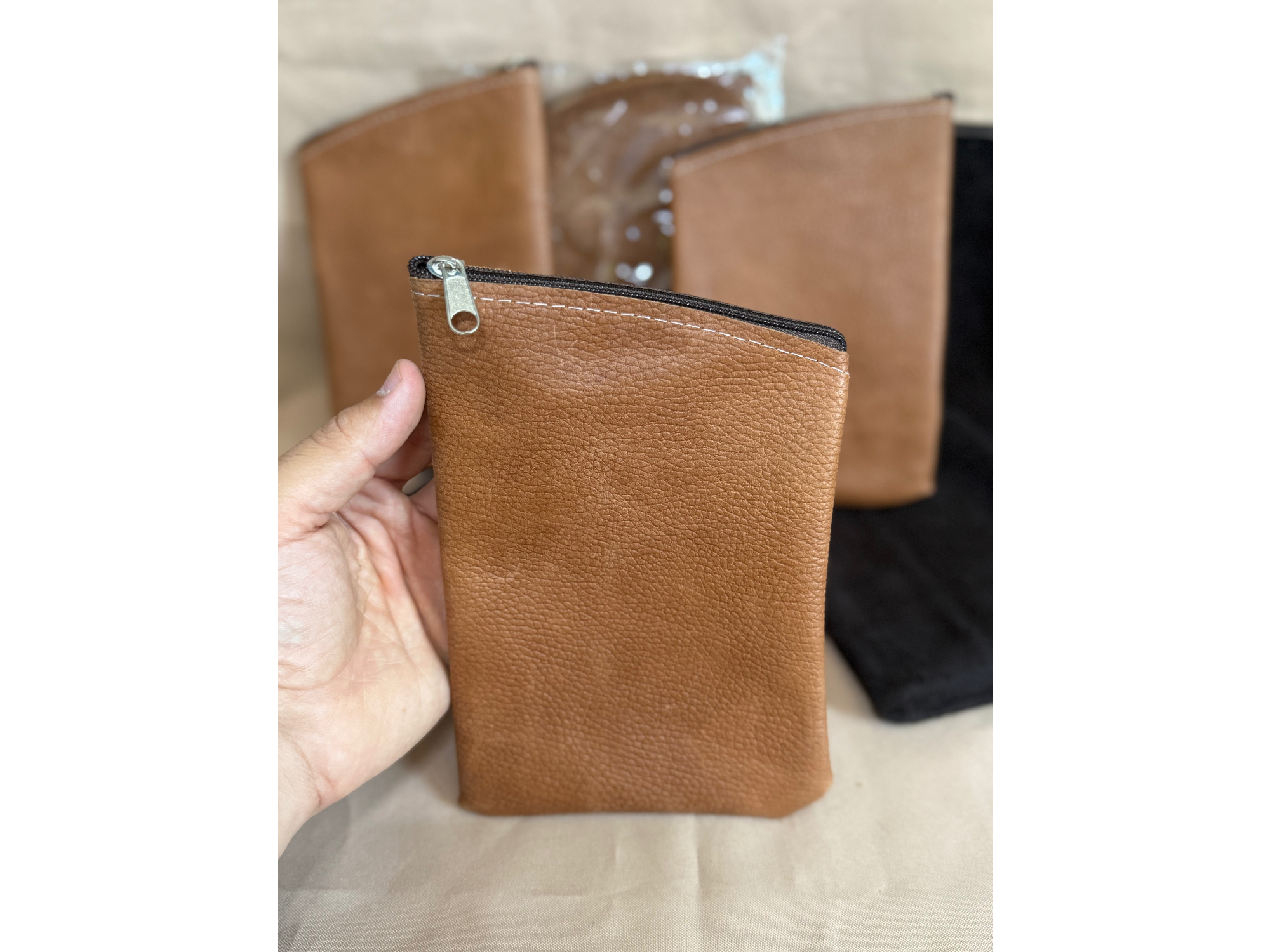 Yerbera cuero marrón clara