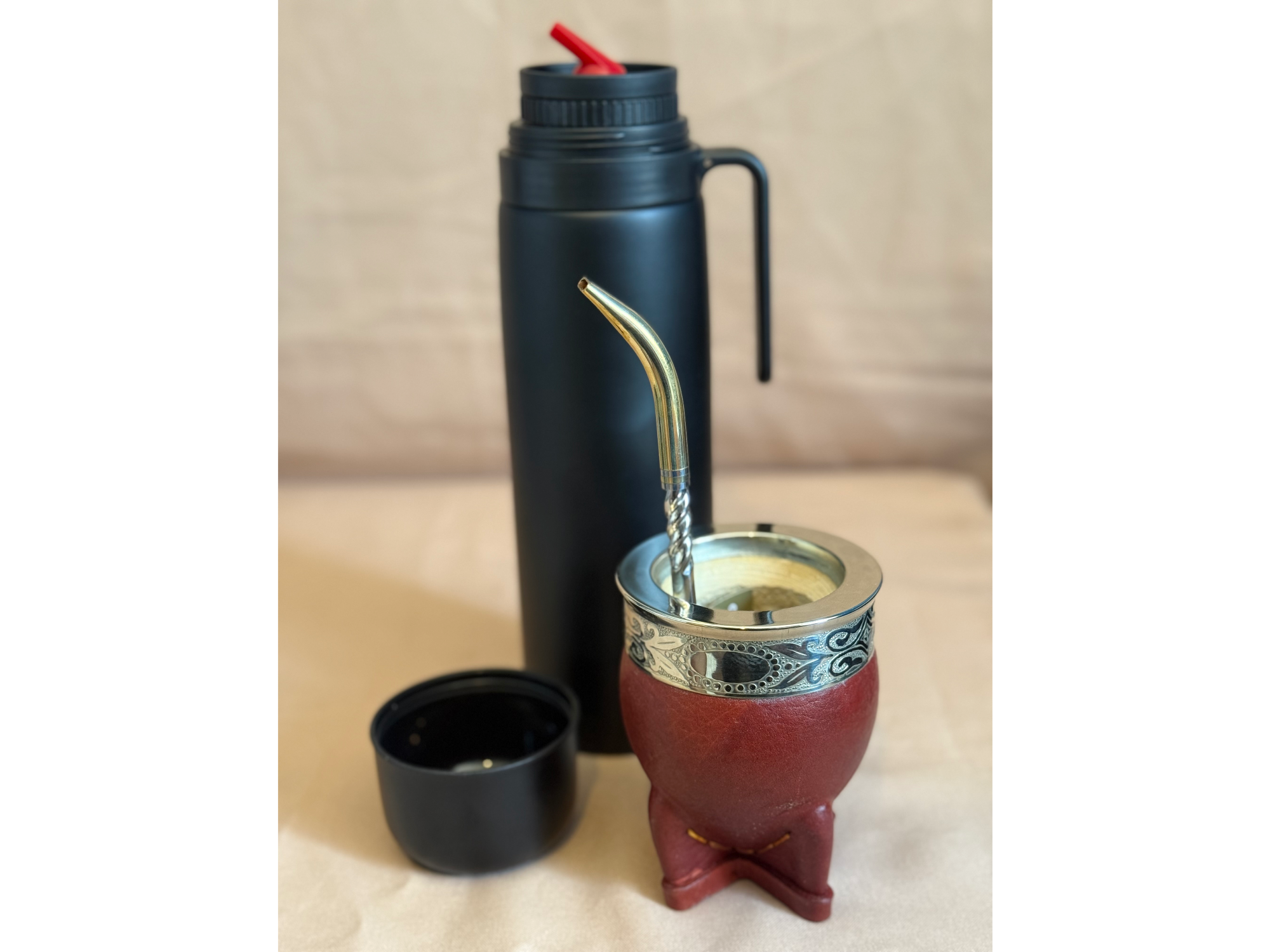 Combo 8:Mate imperial+bombilla+termo total black