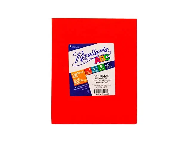 CUADERNO RIVADAVIA ABC TAPA DURA - AULA UNVERSAL X 42 Hjs