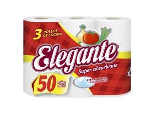 ROLLO DE COCINA ELEGANTE PACK X 3 (BX8)