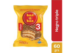 FRACCIONADO ALFAJOR BON O BON NEGRO X 60 G.TRIPLE