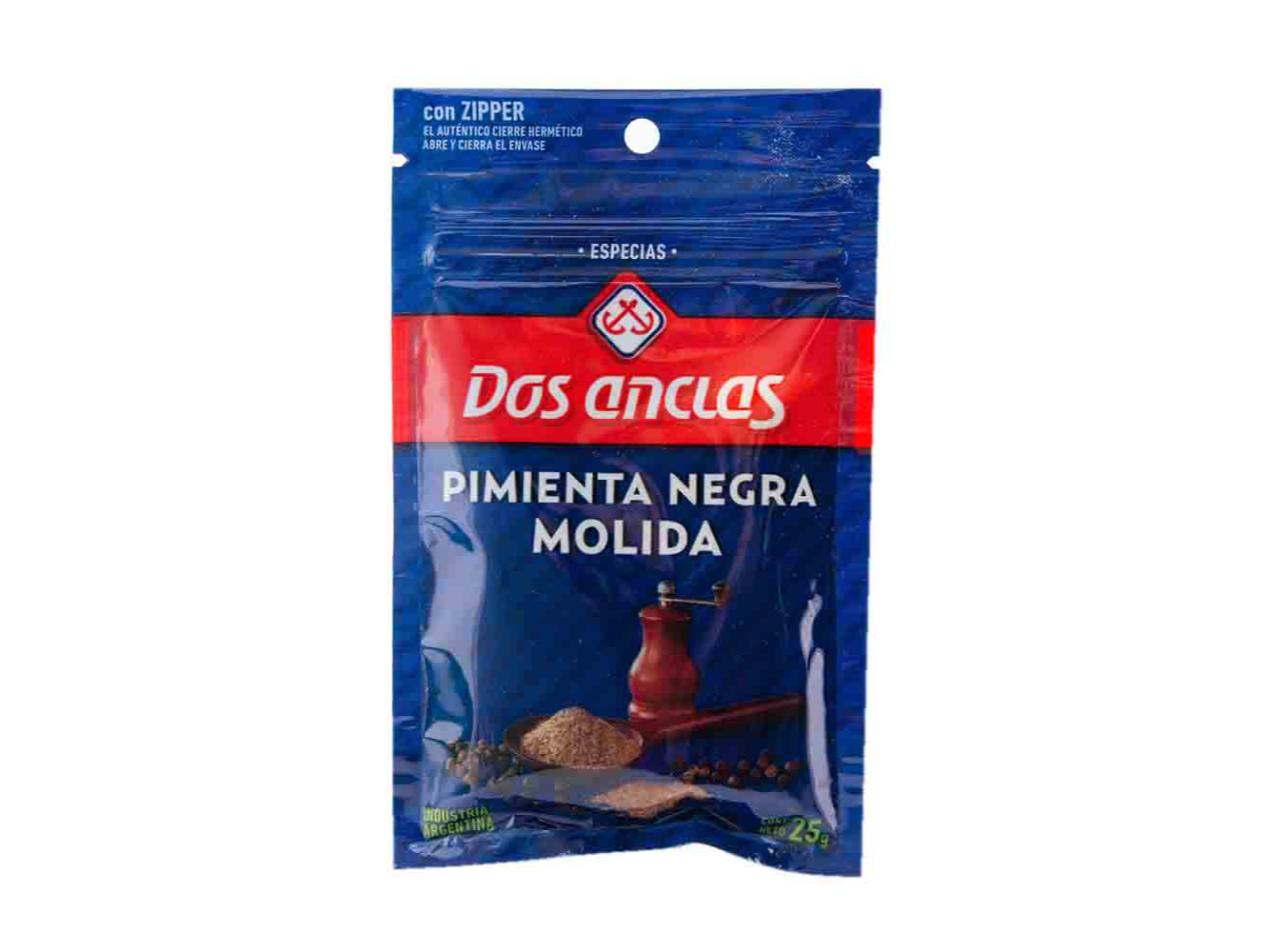 PIMIENTA NEGRA MOLIDA DOS ANCLAS 25G (BX30)