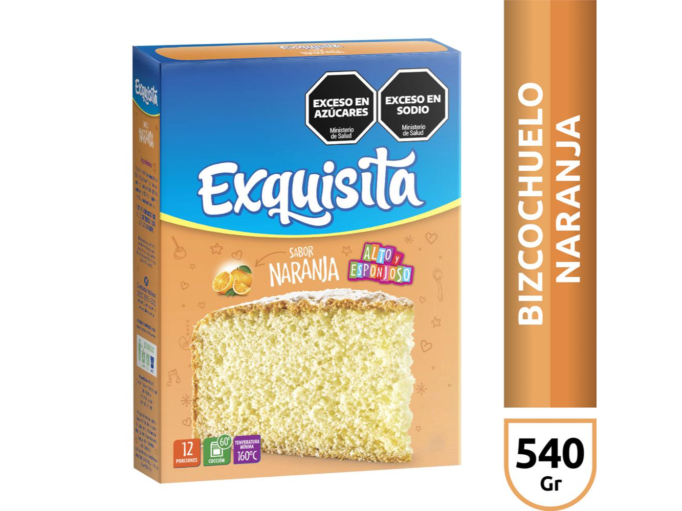 BIZCOCHUELO EXQUISITA SABOR NARANJA X 540 GRS