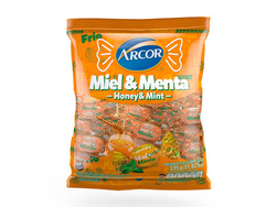 CARAMELO RELLENO MIEL Y MENTA ARCOR X 335GR
