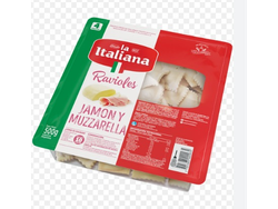 RAVIOLES JAMON Y MUZZARELLA LA ITALIANA 500 ( 4 PORCIONES )