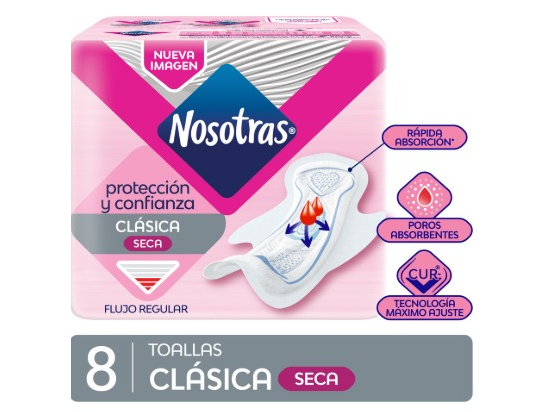 TOALLITAS NOSOTRAS CLASICAS 8 UNIDADES