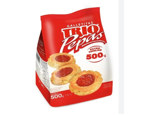 GALLETITAS PEPAS TRIO 500 GR PAQUETE ROJO (10XC)