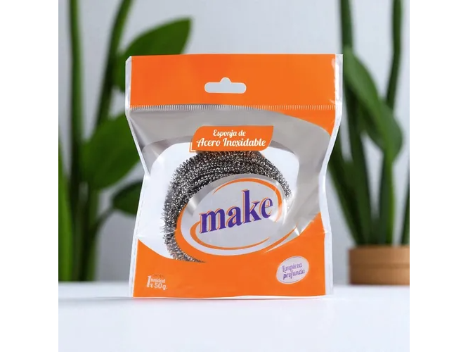 ESPONJA INOXIDABLE PACK X 12 UNIDADES MAKE 10GR.