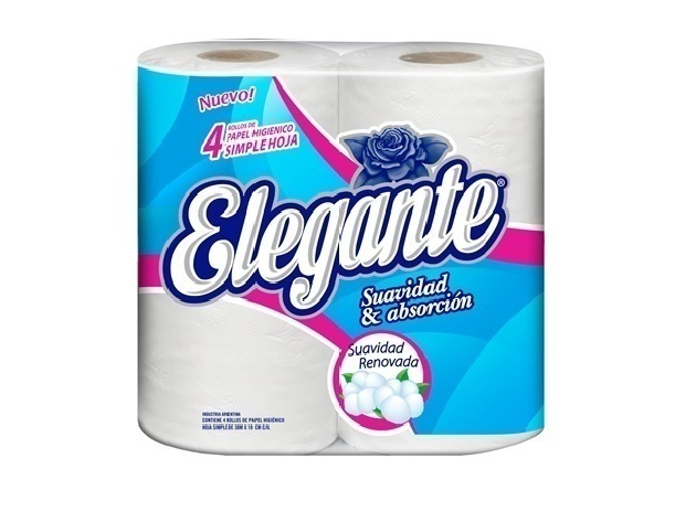 PAPEL HIGIENICO ELEGANTE 4 UNI  X 30 MTS CELESTE