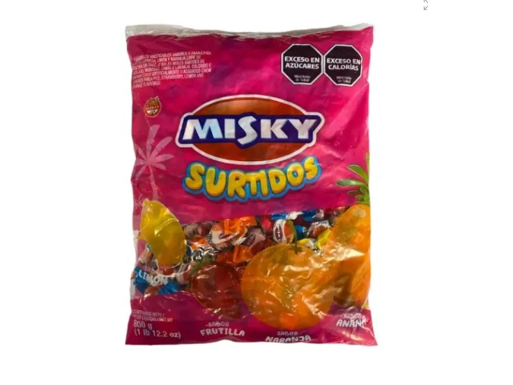 CARAMELOS MASTICABLES SURTIDOS MISKY 800 G (BX10)