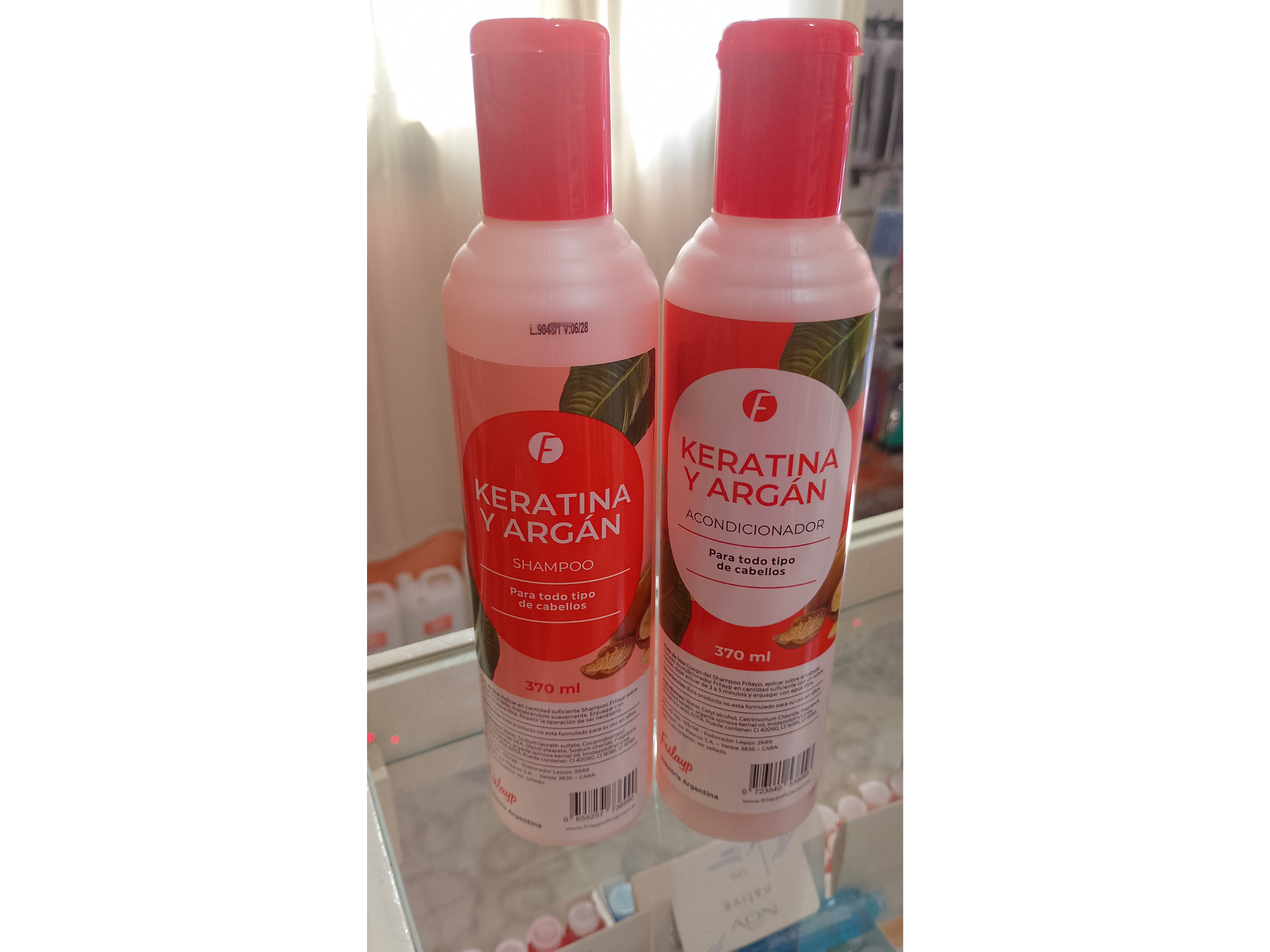 Shampo o Acondicionador keratina y Argán 370ml frilayp