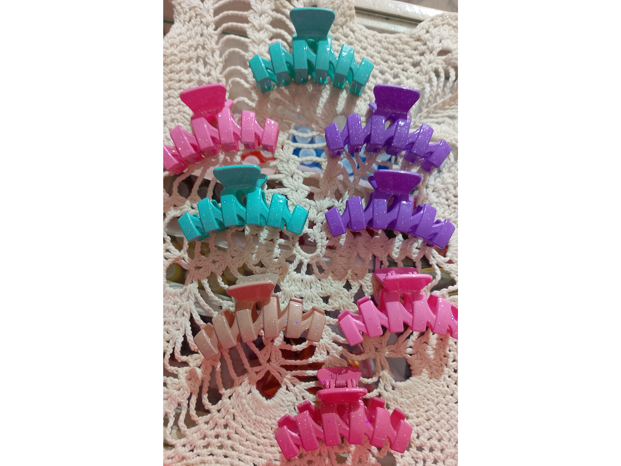 Broches de colores gliters