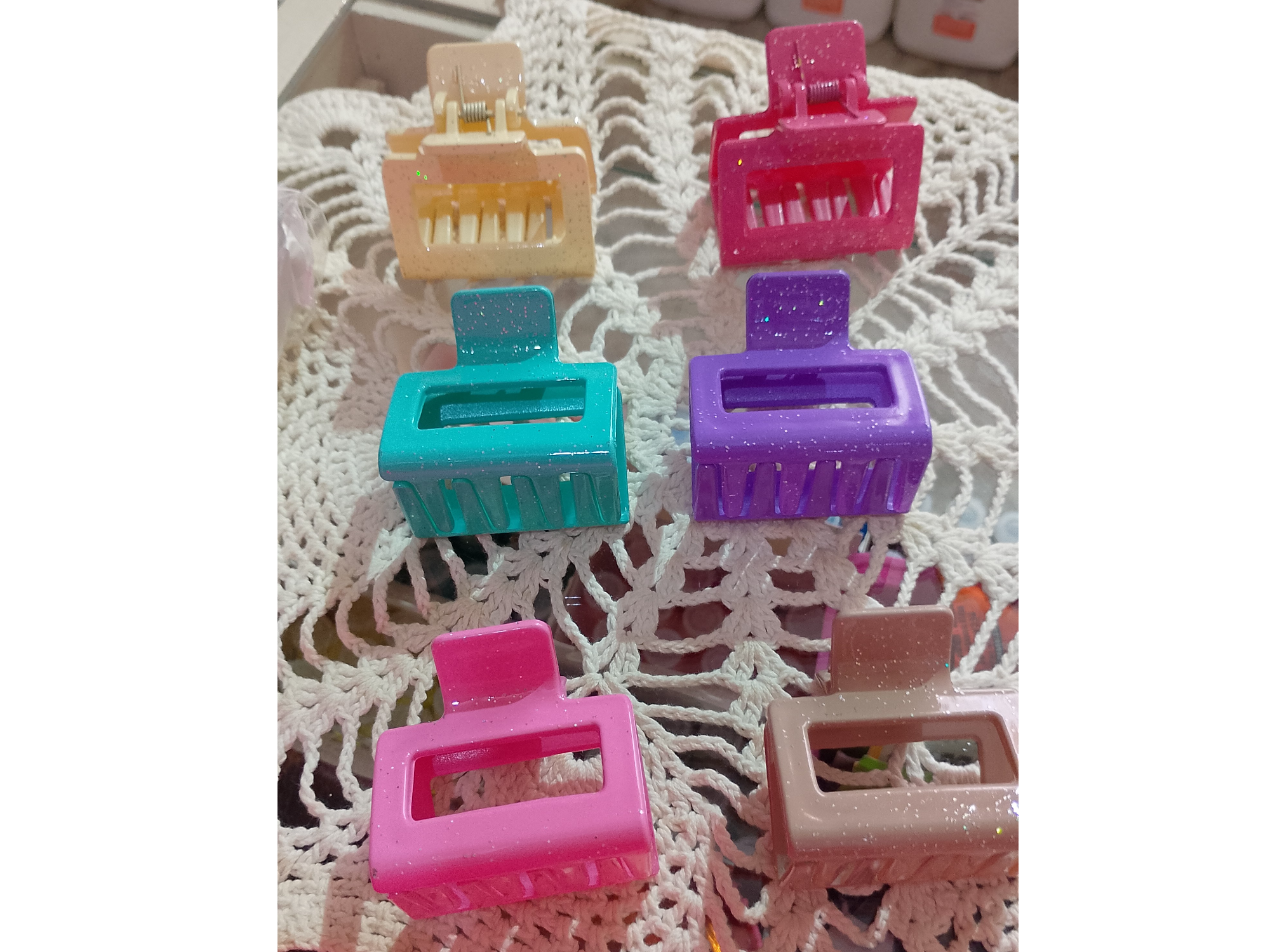 Broches Medianos cuadrado colores gliters