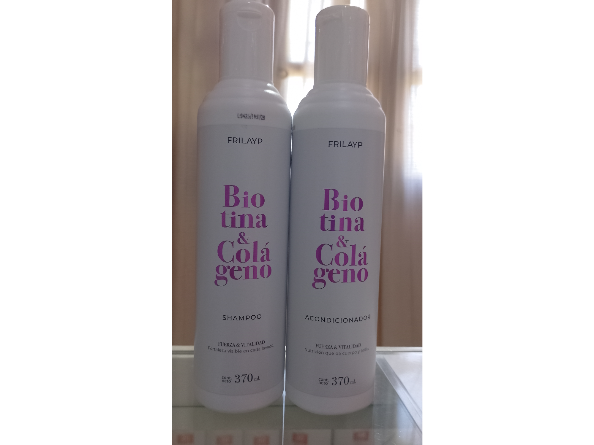 Shampo o Acondicionador Biotina y colágeno 370ml Frilayp