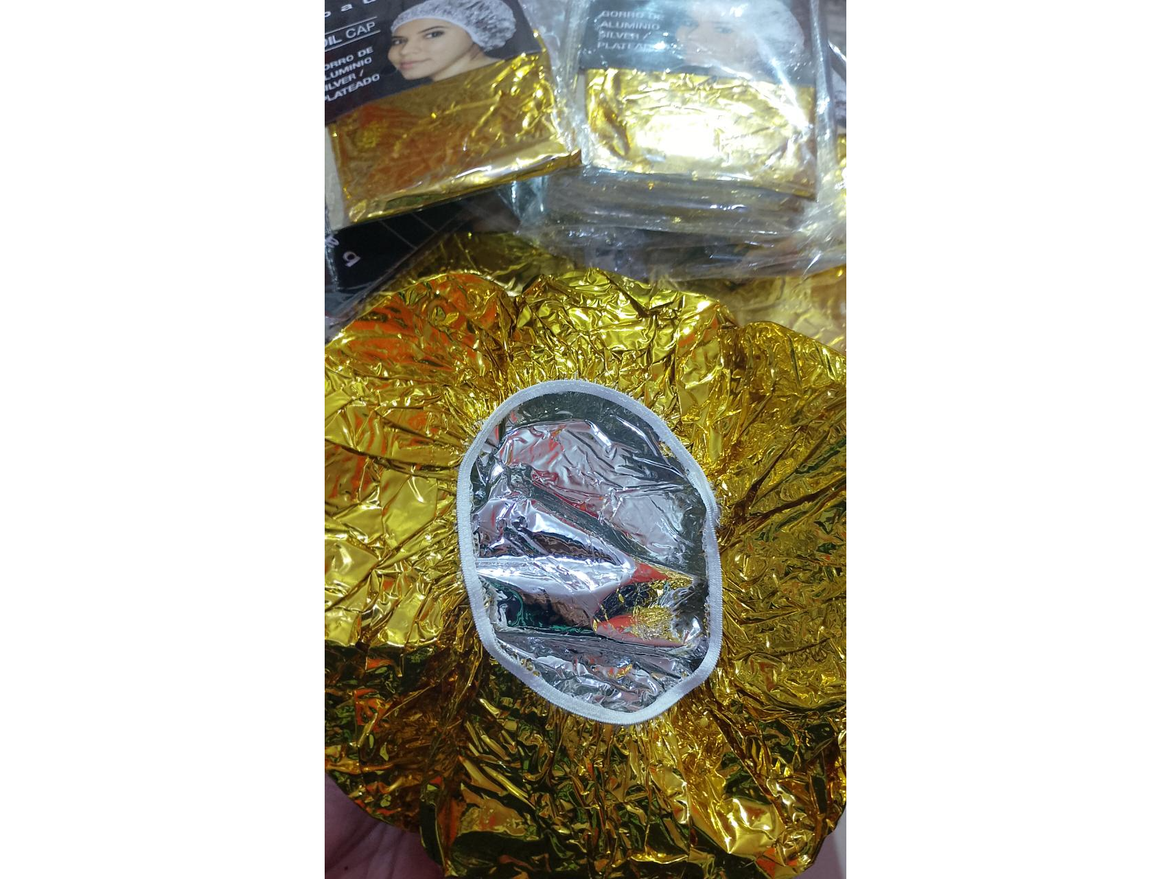 Gorro aluminio dorado económico