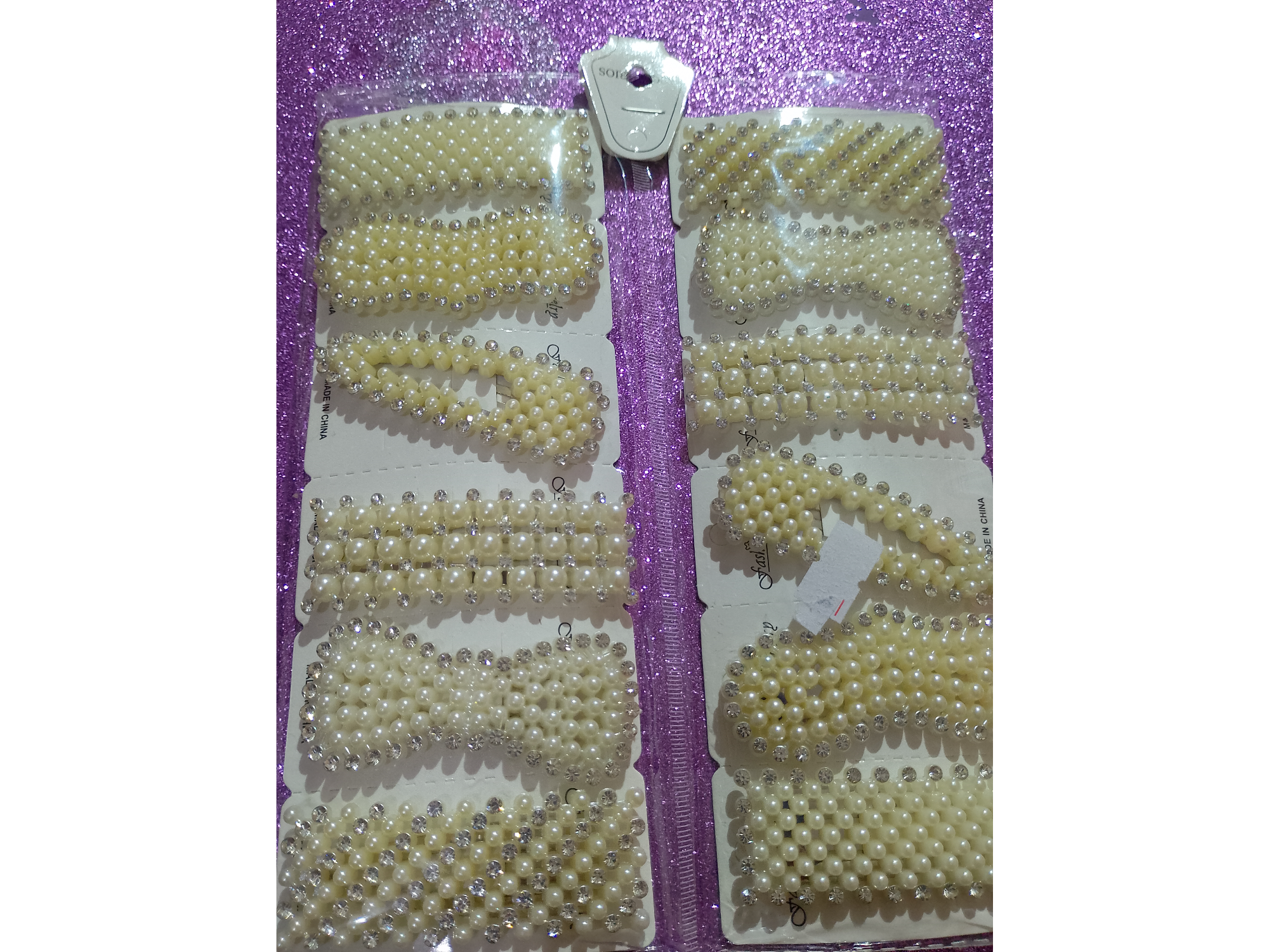 Hebillas con stras blanco x 1