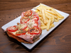 Mila de carne napo/jamon con papas fritas