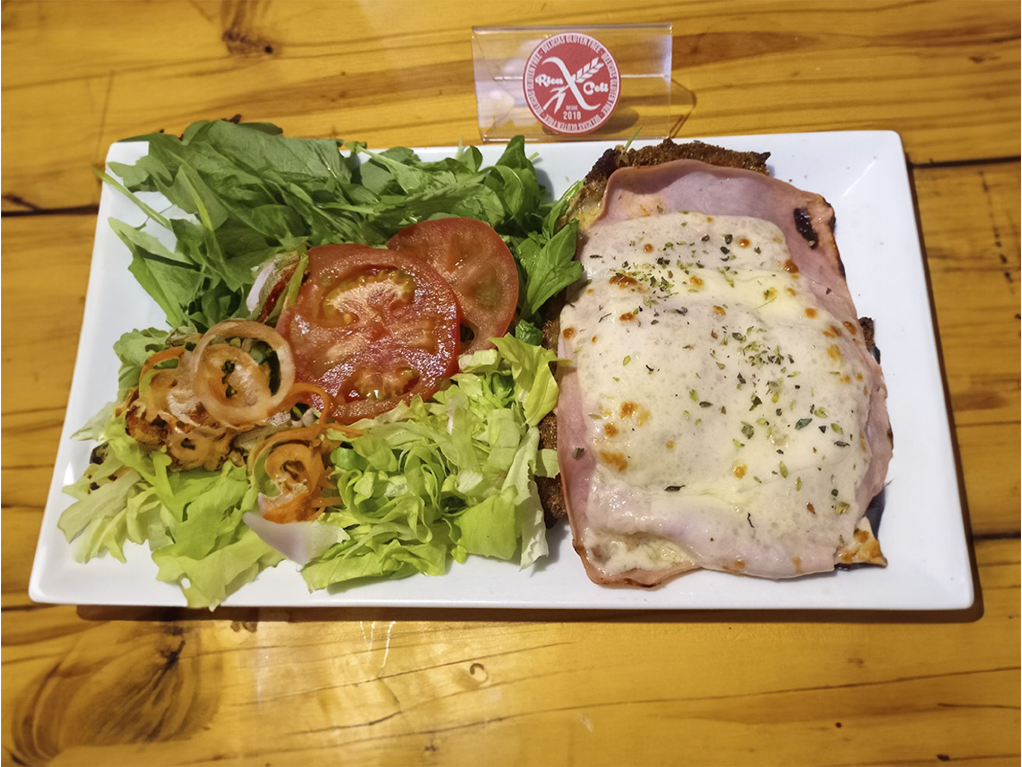 Mila de carne jamon/queso con ensalada