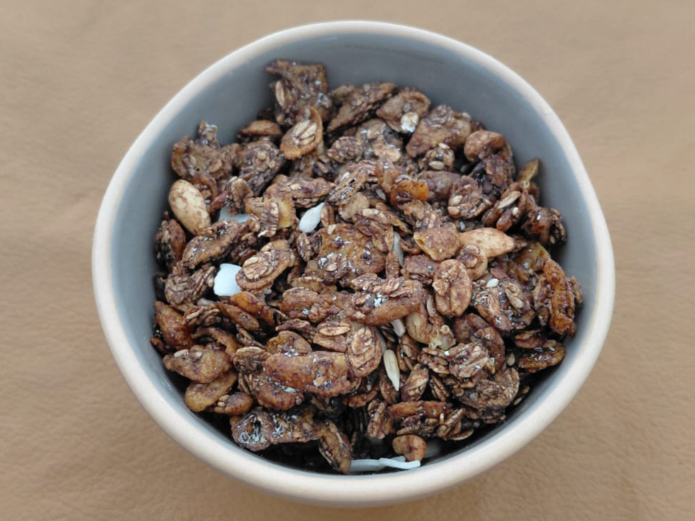 GRANOLA CON COCO Y CHOCOLATE