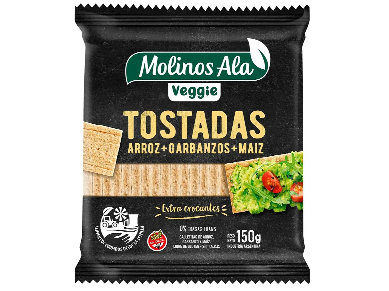 Tostadas de arroz molino ala veggie