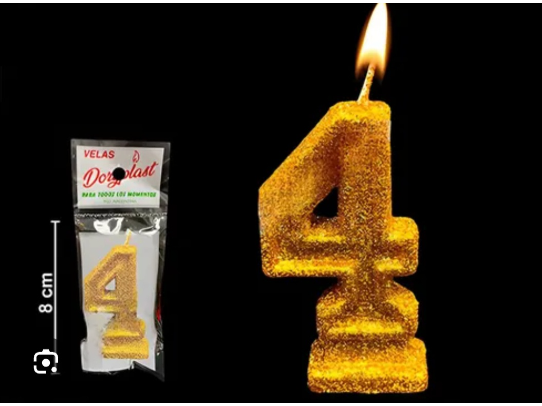 Vela Numerote dorado N°4