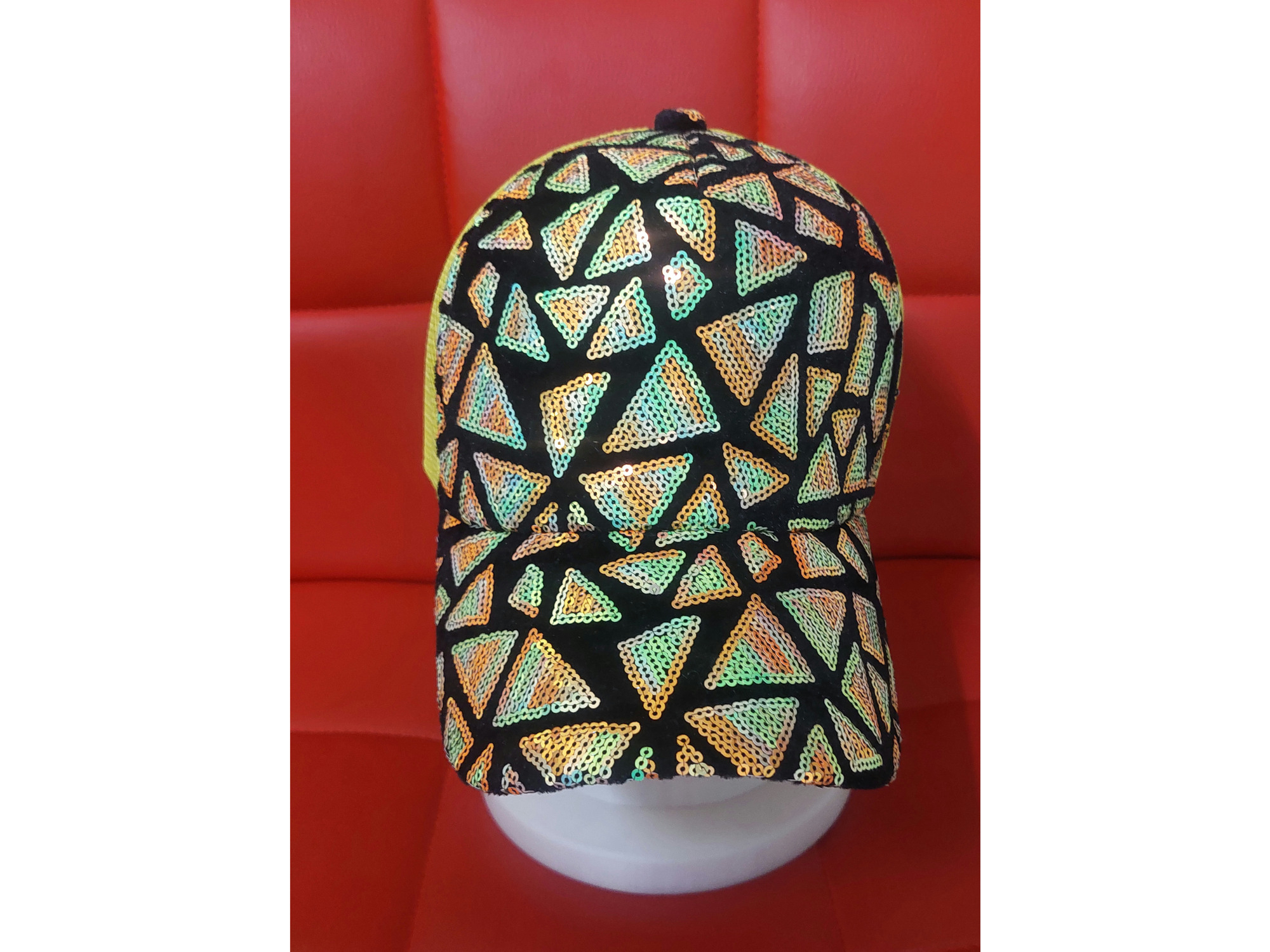 Gorra Lentejuelas "amarilla y negra"