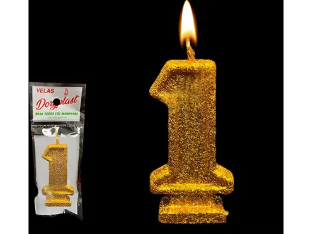 Vela Numerote dorado N°1