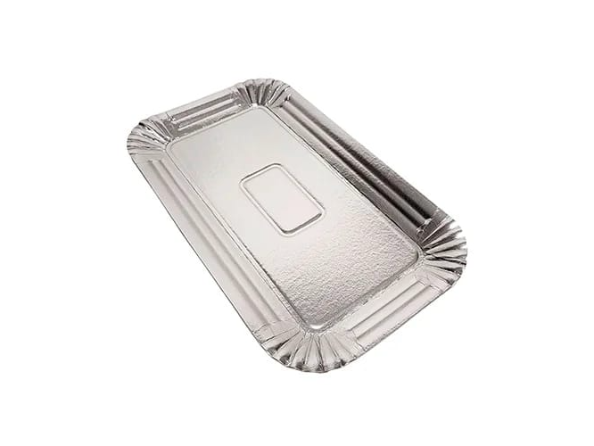 Bandeja de pionono plateada