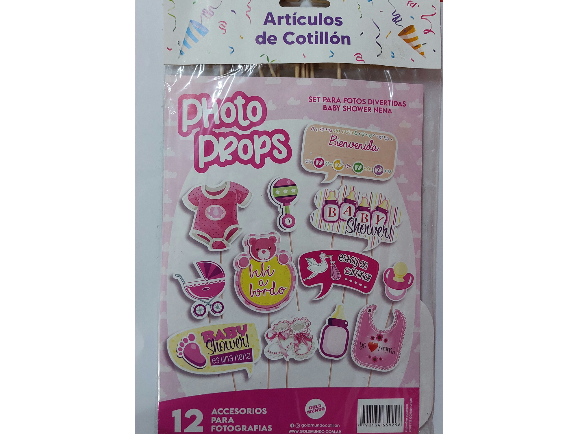 Set para fotos divertidas Baby shower NENA" x12"