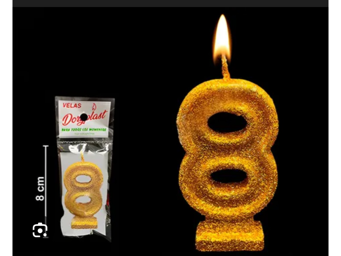 Vela Numerote dorado N°8
