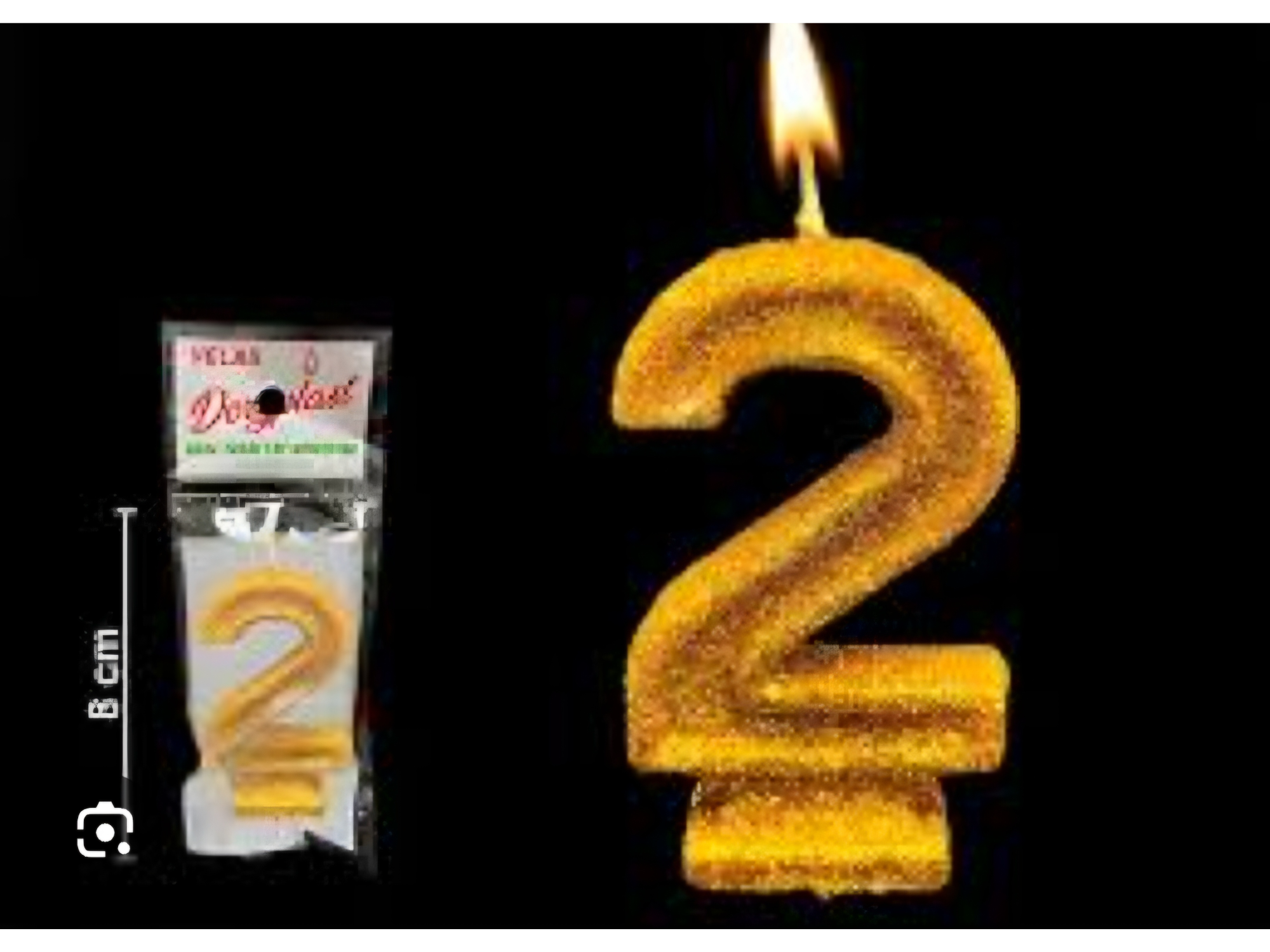Vela Numerote dorado N°2