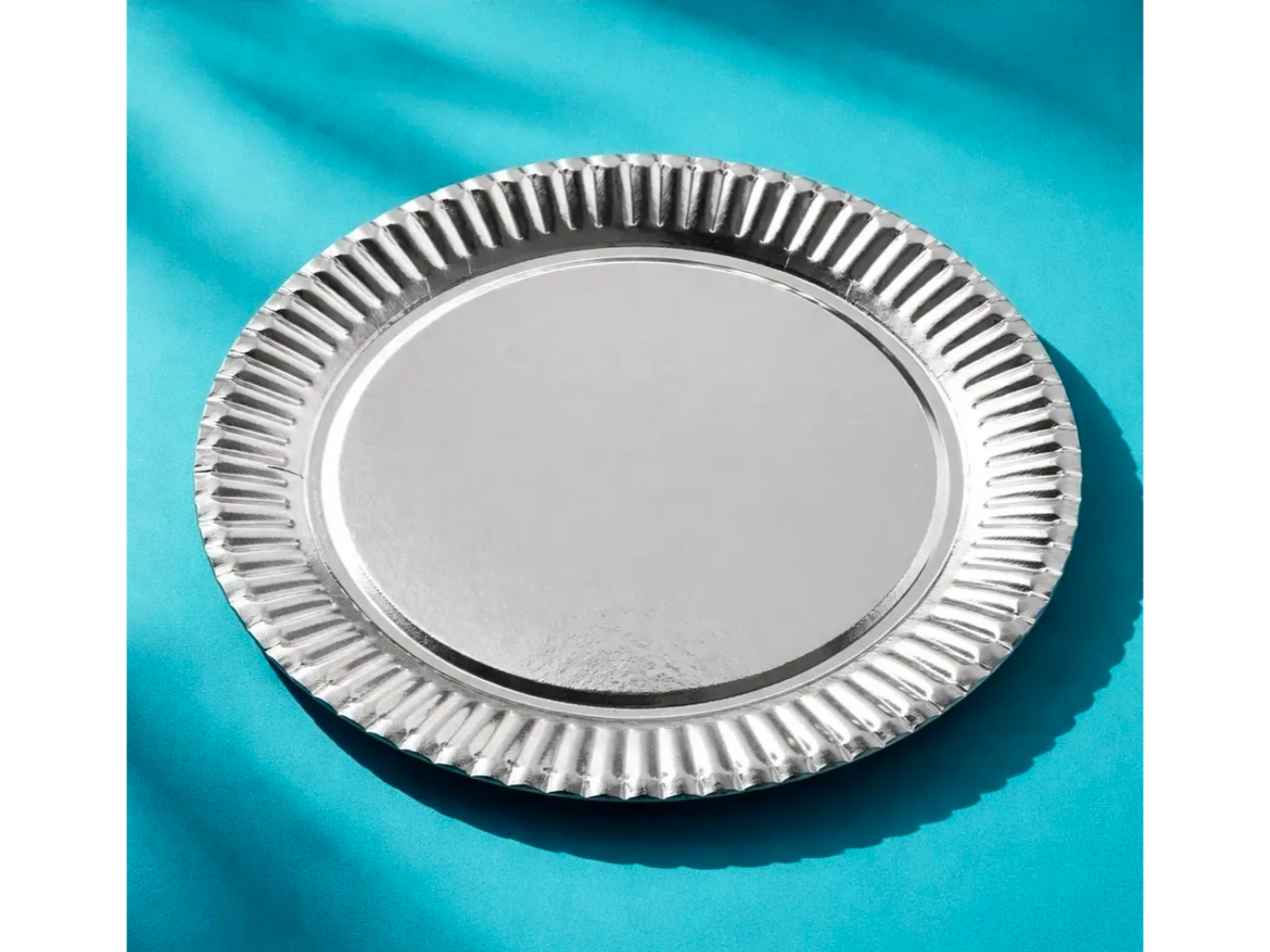Bandeja redonda plateada 25cm