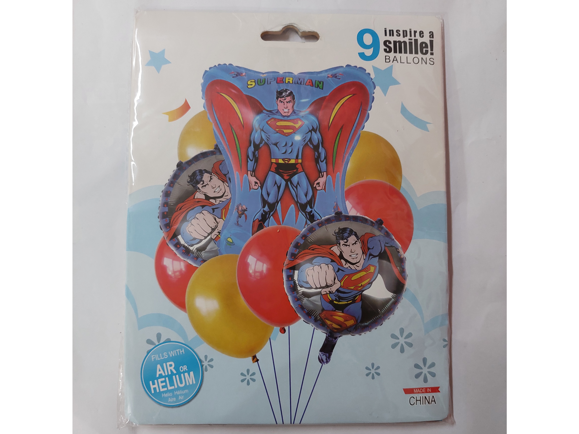 Set Superman x9 globos