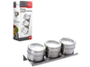 Set x 3 especieros de acero con visor y base inmantada