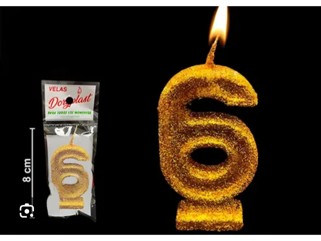 Vela Numerote dorado N°6