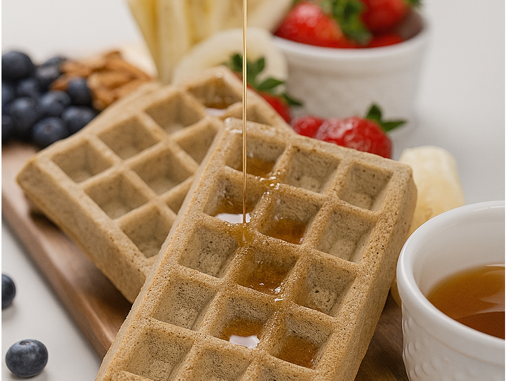 WAFFLES DE BANANA Y AVENA