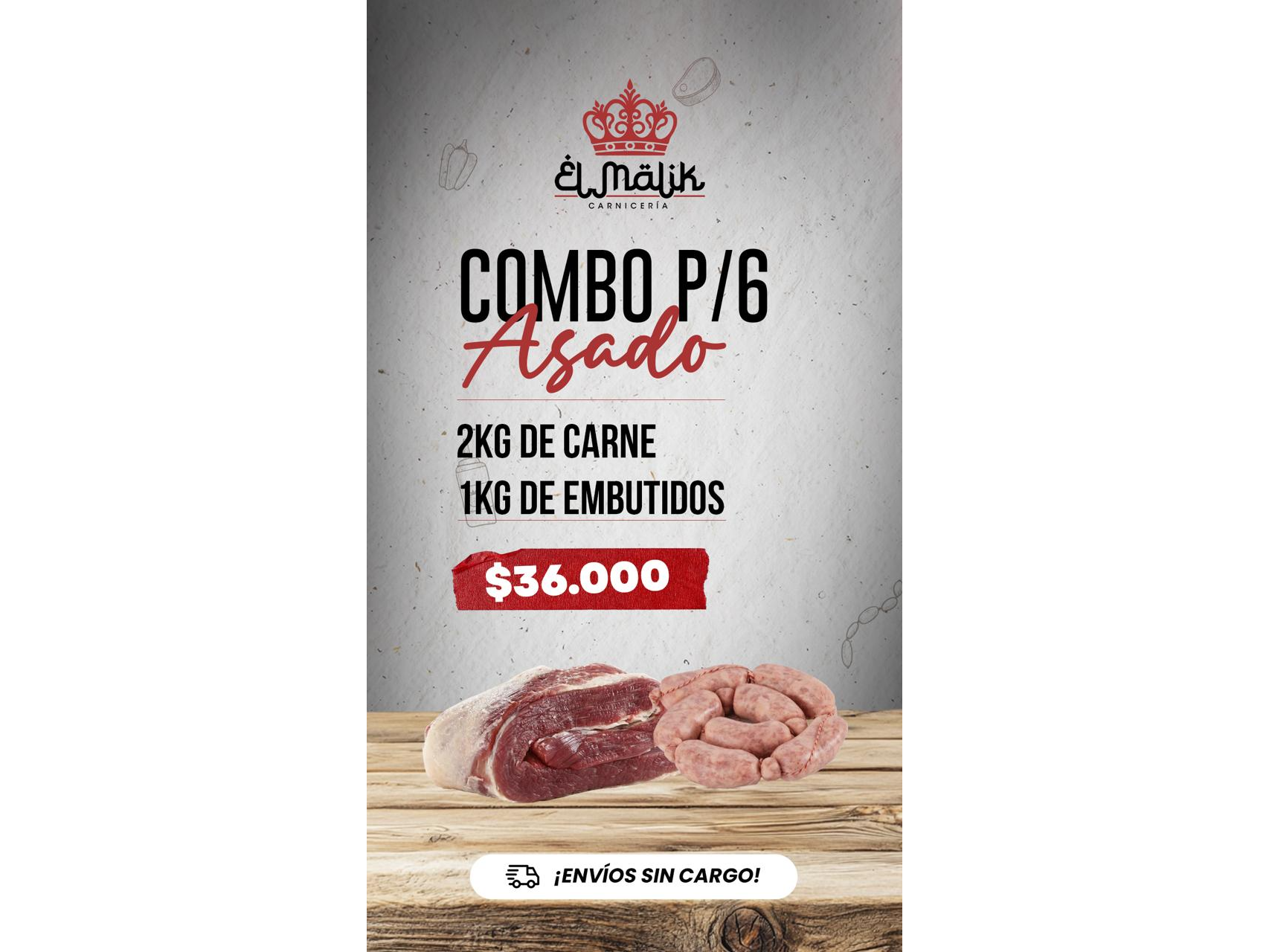 COMBO ASADO PARA 6 PERSONAS