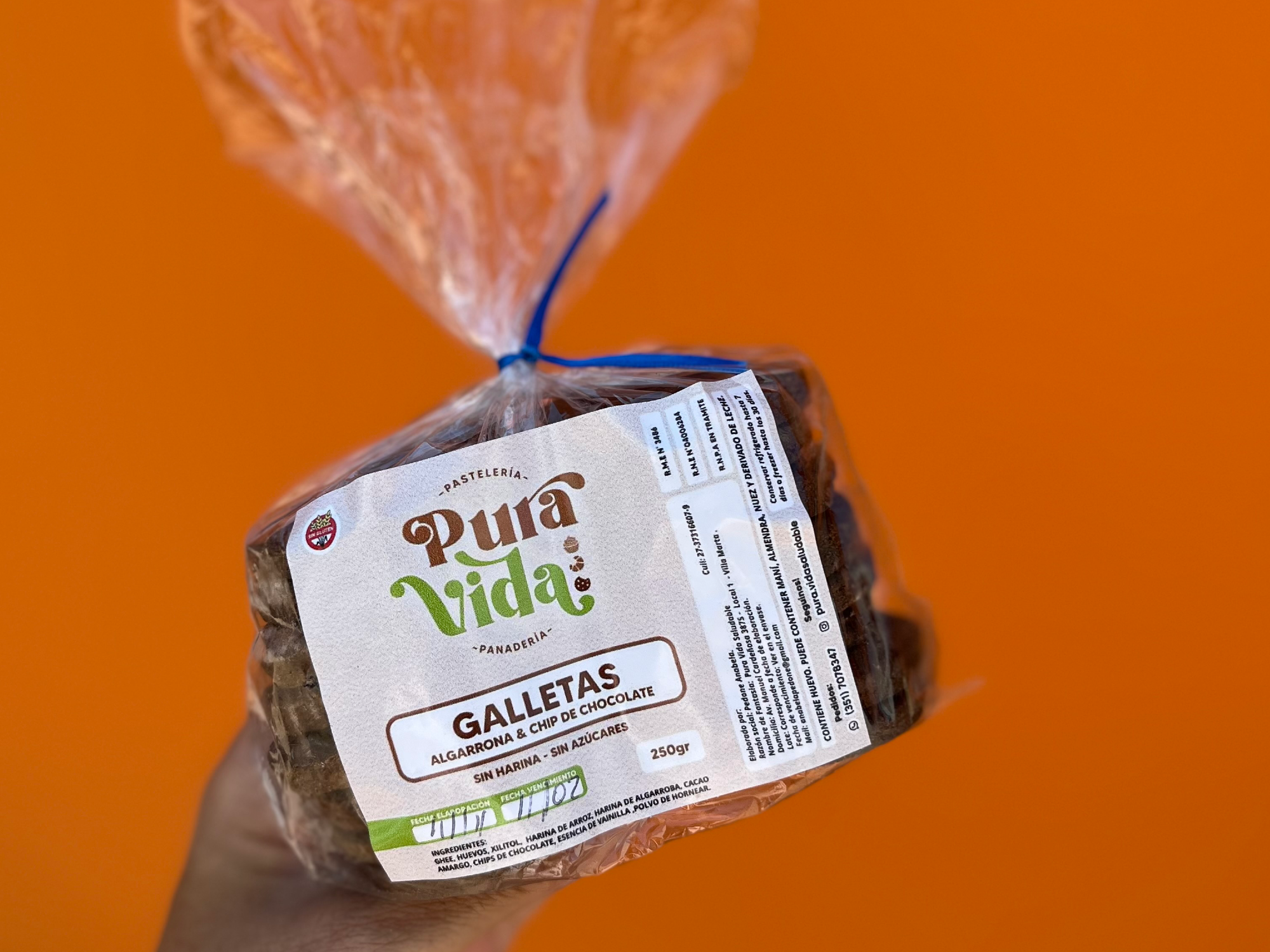 Galletas algarroba y chip de chocolate x 250grs