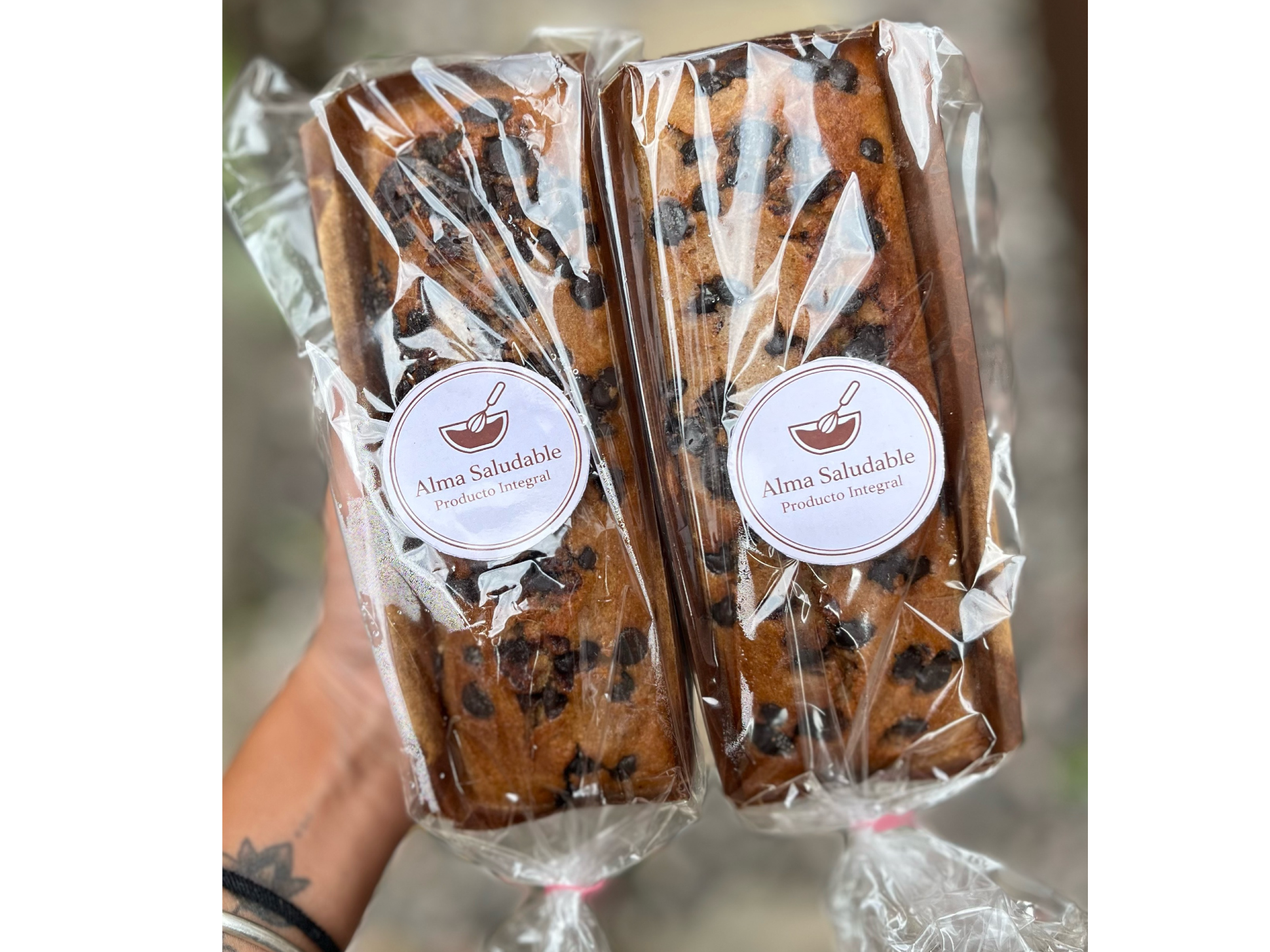Budin sabor banana y chip de chocolate