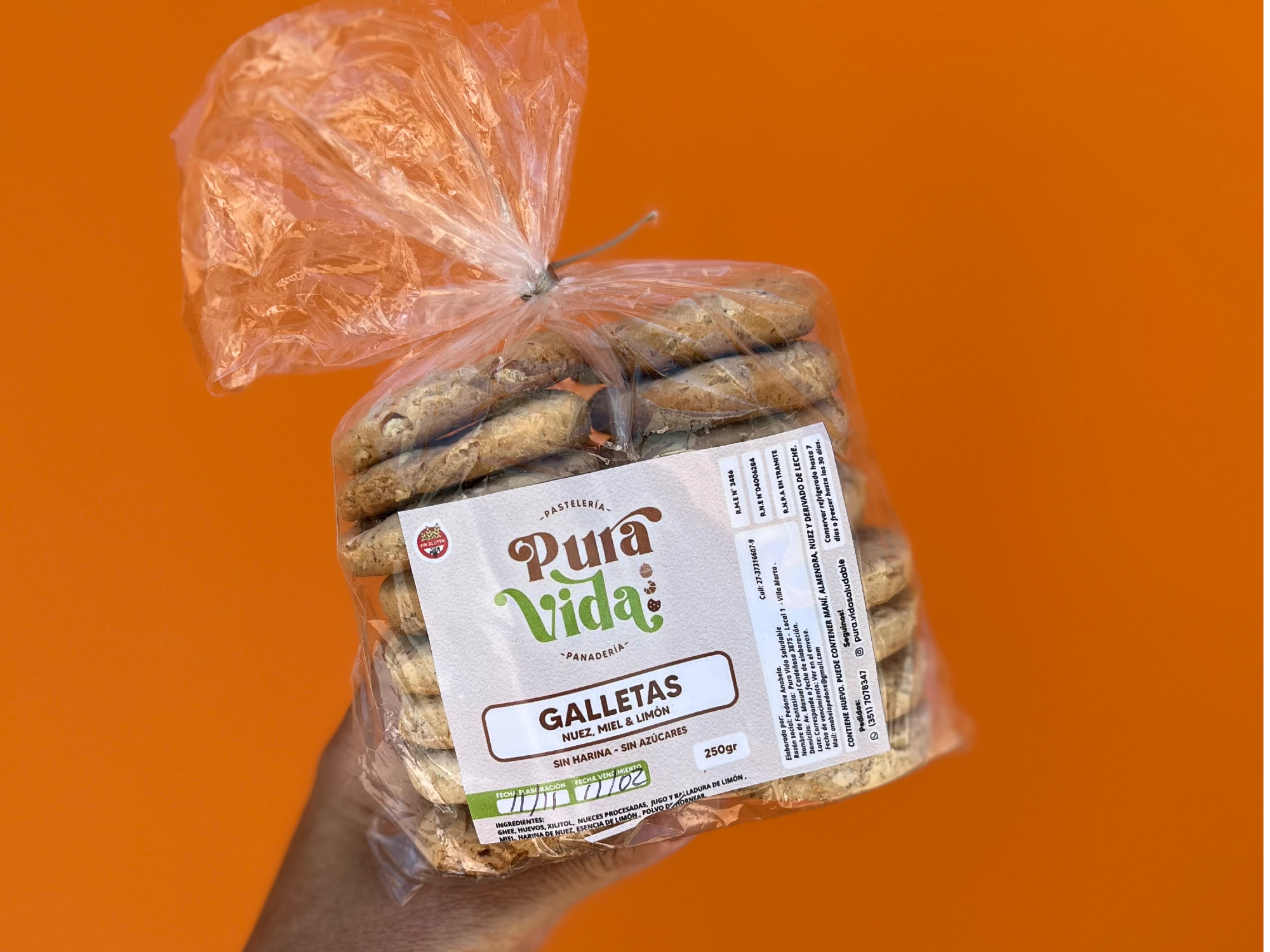 Galletas nuez, miel y limón x 250grs