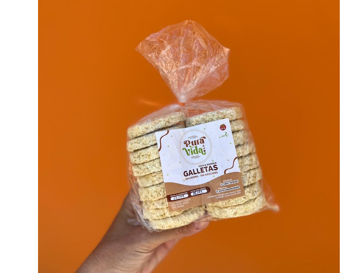 Galletas coco y naranja x 250grs