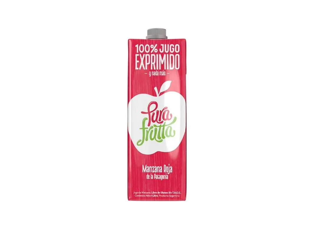 Jugo Exprimido De Manzana Roja 1 L Pura Fruta