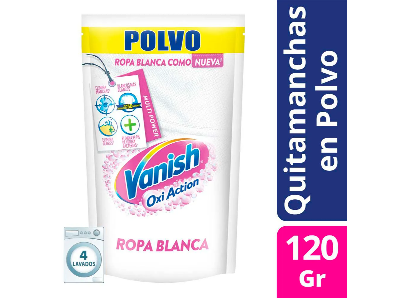 Quitamanchas Vanish Polvo Gold Blanco Total 120 Gr