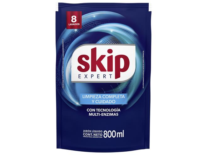 Jabón Líquido Skip Bio-enzimas Doypack 800 Ml